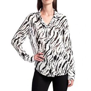 Bella Dahl Zebra Print Blouse Cubby Size Medium